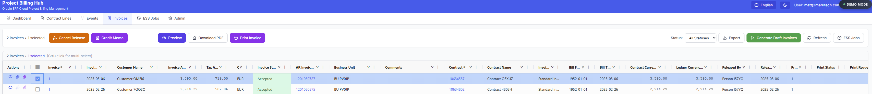 Invoice Management - Billing Hub